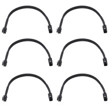 6X Sleeved ATX 4 Pin P4 Male to ATX P4 Female CPU Power Extension Cable Black