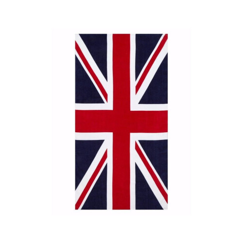 Serviette de plage 100 % coton imprimée drapeau britannique Union Jack