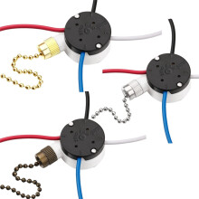 Lot de 3 interrupteurs à chaînette 4 fils Ze-208S E89885 pour ventilateur de plafond, pièce de rechange pour interrupteur d'éclairage, A