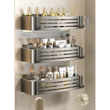 Étagère murale Punch pour salle de bain, porte-shampoing et maquillage, étagère carrée auto-adhésive sans perçage pour cuisine, toilettes et