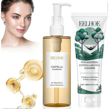 Centella Cleansing Oil and Centella Facial Cleanser Set - Centella Light Cleansing Oil, Centella Asiatica Extract, Gentle and Refreshing, Not Tight, f