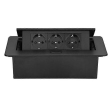 Retractable power strip for desk mounting, worktop power strip, wire not included (EU plug