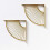 Gold Fan-Shaped Triangle Shelf Bracket Metal Floating Shelf Bracket, 2 Pack Wall 1