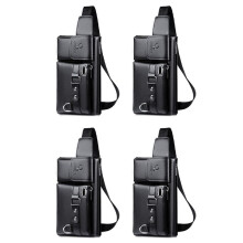 4X WEIXIER Unisex Single-Shoulder Multi-Function Large-Capacity Waist Bag Men'S Chest Bag Black