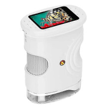 (White) Handheld Microscope compatible Kids with 2In HD Screen 50-1000X Pocket Microscope Educational Birthday Gift compatible Children Yellow
