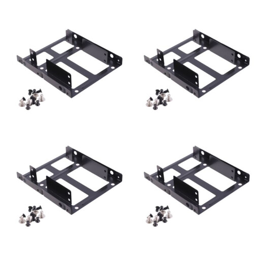 4X Double Layer SSD Metal Frame 2.5 to 3.5 Internal Mounting Computer SSD Hard Drive Dual Desktop Converter Bracket