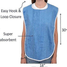 3-Pack Adult Bibs - Unisex Adjustable Towel Bibs - Disabled Elderly Machine