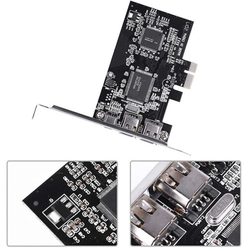 2X Scheda PCI-e PCI Express FireWire, Scheda Controller IEEe 1394 con Cavo Firewire, per Trasmissione Video, Audio, Ecc 2