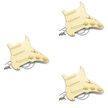 3X Electric Guitar Pickguard Pickups Loaded Prewired Scratch Plate Assembly SSS Yellow
