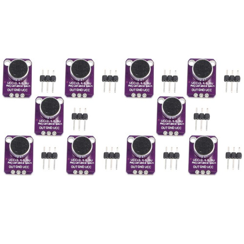 10Pcs GY-MAX4466 Electret Microphone Amplifier MAX4466 Module Adjustable Gain Breakout Board for