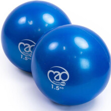 (1.5kg) Fitness Mad Soft Pilates Weights Pair 0.5kg Blue Hand Weights Soft PVC Pilates Exercise Balls