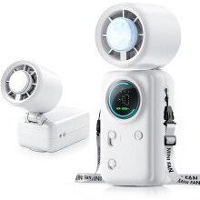 (Snow White) [Ice Cooling Handheld Fan] High-speed Turbo Power, Portable Handheld Fan with Ice Cooling | 100 Gear Adjust