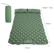 (green) Camping-Doppel-Isomatte – ultraleichte aufblasbare Camping-Isomatte mit Fußpumpe, kompakt, aufblasbar, tragbar