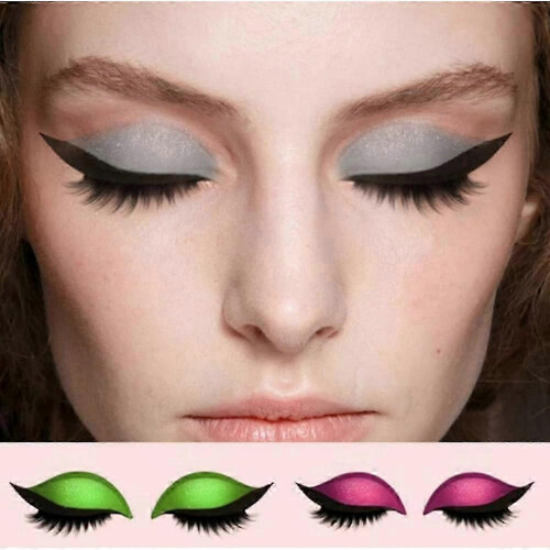 (Green) A pair Lazy Eye Shadow Eyelash Patch, Eyeshadow Eyelashes Makeup Stickers 1