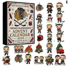 (Chicago Blackhawks) MLB Team Christmas Blind Box Commemorative Advent Countdown Decoration for Christmas Tree
