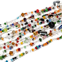 Gemischte Stränge aus galvanisierten Glasperlen für die Schmuckherstellung, facettiert 2–15 x 2,5–13,5 mm, 85–100 Stück/Strang, 15,5–15,7