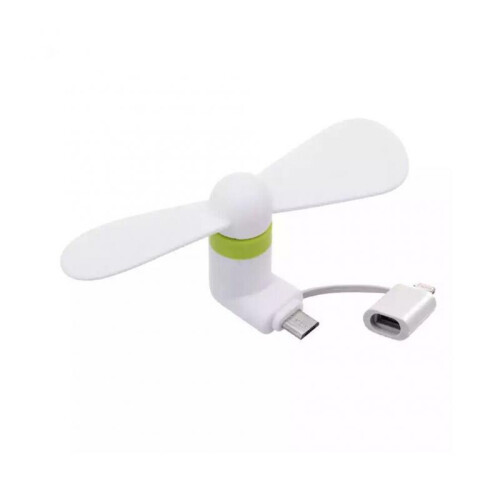 (White) 2 in 1 Mini Portable Mobile Phone Fan Cooler