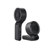 (Black) Portable Handheld Fan/Ultra-Large Capacity/150-Speed 5-Level Adjustable Turbo Fan/LED Display/Mini Desktop Fan/Suitable
