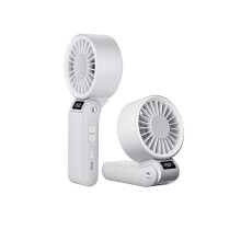 (White) Portable Handheld Fan/Ultra-Large Capacity/150-Speed 5-Level Adjustable Turbo Fan/LED Display/Mini Desktop Fan/Suitable