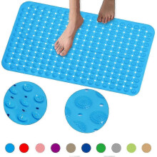 (dark blue) Home Anti Slip Shower Floor Bath Mat Bathroom Mat Suction Cup Massage Point