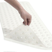(white) Home Anti Slip Shower Floor Bath Mat Bathroom Mat Suction Cup Massage Point