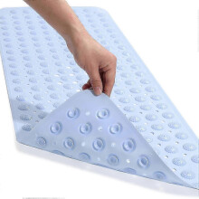 (sky blue) Home Anti Slip Shower Floor Bath Mat Bathroom Mat Suction Cup Massage Point