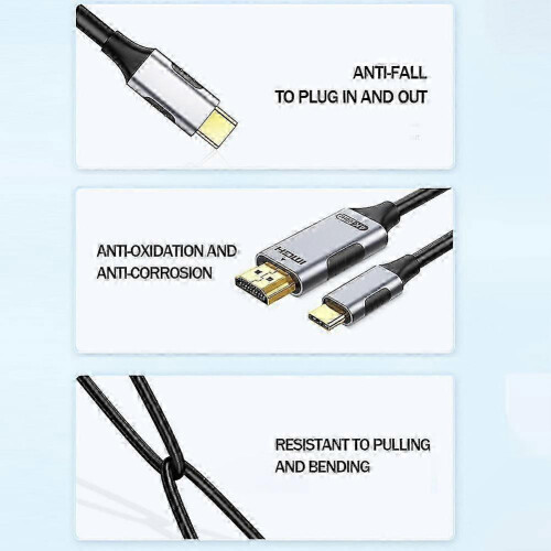 (4K30HZ) USB C to HDMI Cable,Type C to HDMI Cable for Home Office 1