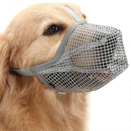 (gray XL) Breathable Anti-biting Chewing Licking Pet Muzzle Dog Muzzle Anti-lick