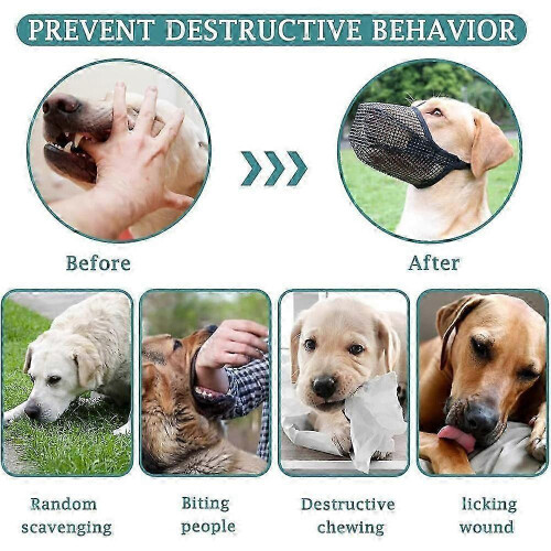 (gray L) Breathable Anti-biting Chewing Licking Pet Muzzle Dog Muzzle Anti-lick 1