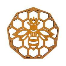 Dessous de verre en bois décoratif en forme d'abeille creuse, pour la maison ou le restaurant, avec isolation thermique et protection contre les