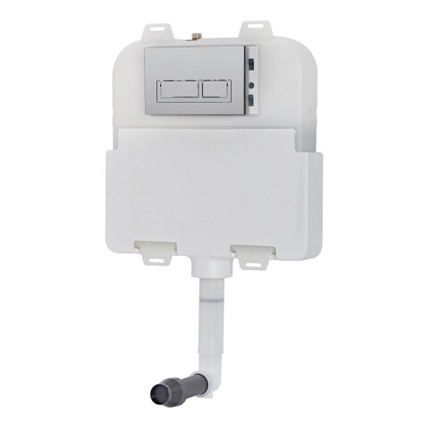 NES Home Dual Flush Concealed Cistern With Chromed Square Flush Plate 1