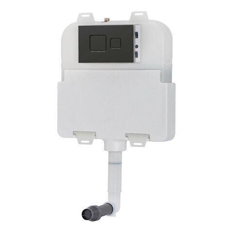 NES Home Dual Flush Concealed Cistern and Black Push Button