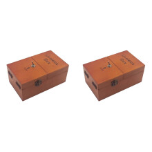 2X A Useless Box with Surprises Wooden Useless Box Fully Assembled Toy for Adults and Children Dark Wood Color