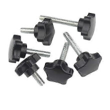 5Pcs Star Shape Thread Clamping Handle Bolt Bakelite Hand Knob Tightening Screw Industry Equipment Plastic Steel M5 M6 M8