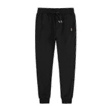 (M, Black Red Label Sweatpants) Men's Embroidered Polo Hoodie Set with Fleece Jacket and Cardigan_qlsg