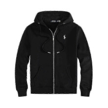 (M, Black And White Label Hoodie) Men's Embroidered Polo Hoodie Set with Fleece Jacket and Cardigan_qlsg