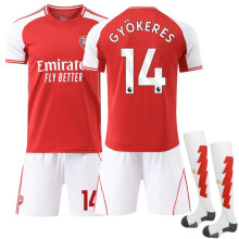 (Size 14 with socks, #L) (No. 14 Gyökeres) 2026 Arsenal Home Kit – Gyökeres