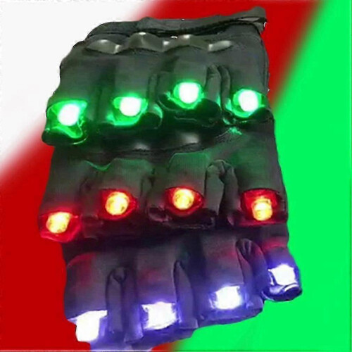 (green) DJ Laser Gloves for Performances - Rechargeable Green LED Mechanical 2