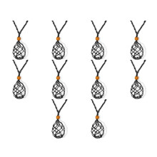 10X Necklace Cord Empty Stone Holder, Necklace Cord for Crystals,Pendant Stone Holder Adjustable Necklace Holder Pendant