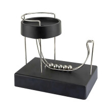 Black Charged Kinetic Art Desk Toy - Perpetual Motion Dynamics Stress Relief Gadget