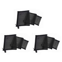 Reissverschluss Tasche, 9 Stuecke (S / M / L), Aufbewahrungs Tasche Fuer Kosmetisch Kosmetik, Aufbewahrungs Tasche Fuer Reise Wasch Beutel, Schwarz