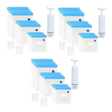 60Pack Reusable Electric Vacuum Food Storage Save Sealer Cooker with 3 Hand Pump,3 Size Sealed Bag,12 Clip