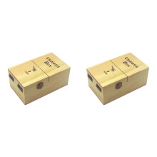 2X A Useless Box with Surprises Wooden Useless Box Fully Assembled Toy for Adults and Children Light Wood Color