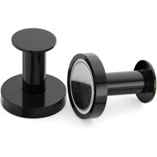 Strong magnetic hooks for hanging coats and bags. Set of 2 Black Magnet Hooks Heavy Duty Magnets, Pushpin Magnet Hooks