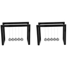 2X ton Balls Cradle Balance Ball tons Pendulum Ornaments Home Decorations Desk Decoraction Toy Black