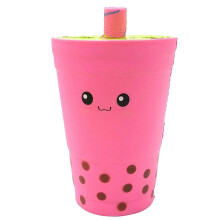 (Red) Prank Milk Tea Cup Squeeze Finger Stress Toy Anxiety Fidget Autism ADD Therapy