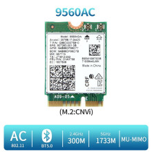 10X 9560NGW WiFi Card+Antenna 1730Mbps Wireless AC 9560 Dual Band 2.4G+5G BT 5.0 802.11Ac M.2 CNVI 9560NGW Adapter