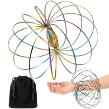 2025 Flow Rings Toys 3D Arm Spring Magic Flow Ring Stainless Steel Multi Sensory Educational and Interactive Spring Toy