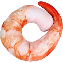 Creative Gift Idea, Realistic Shrimp Shape, Novelty Plush Neck Pillow for Office And Travel Support, Simulation Throw Cushion