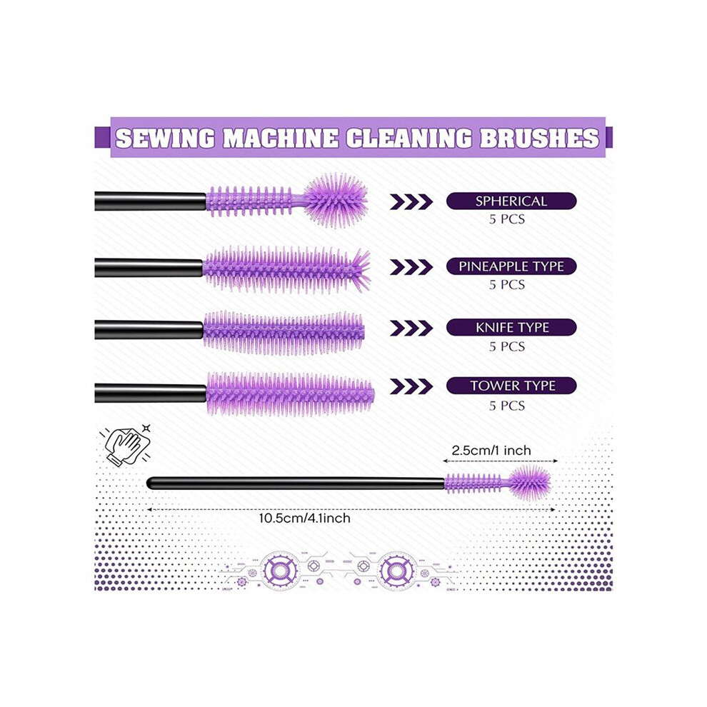 40 Pcs Cranny Sewing Machine Cleaning Brushes, Reusable Silicone Bristles Cleaning Brushes For Sewing Machine Internal 6032530991934